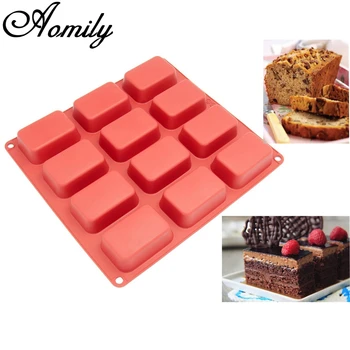 Aomily Silicone 12 Holes Bread Baking Pan Mould Tray Chocolate Cake
Mould Dough Pastry Shaper Bakery DIY Baking Gadgets Helper