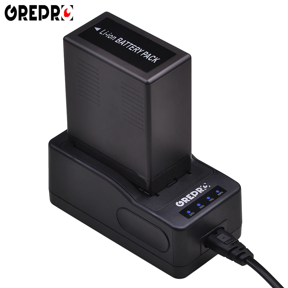 

GREPRO LED Ultra Fast Battery Charger for Panasonic VW-VBG6 VBG260 AC160A,AC7,AC130A,AG-AC160A,AG-HMC40,AG-HMC70,HMC150,SDR-H40