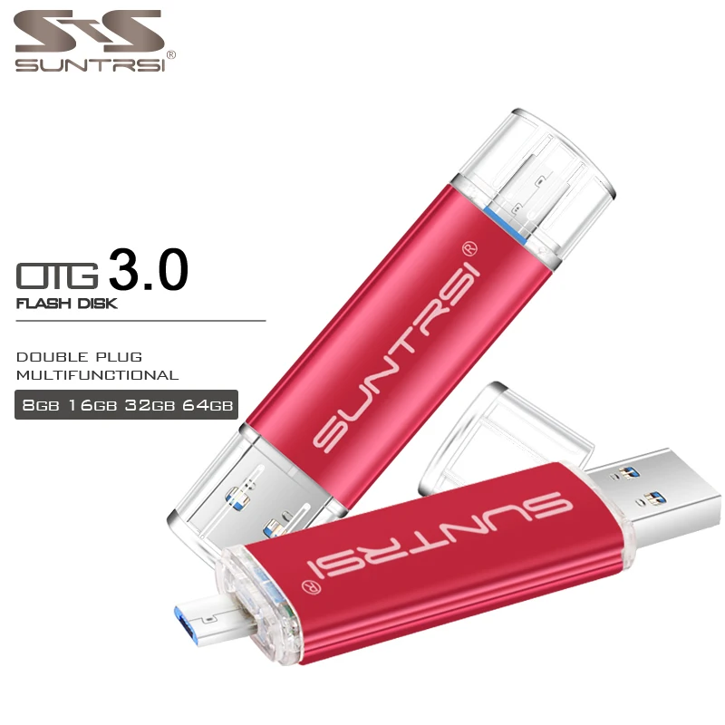 Suntrsi OTG флеш-накопитель 32 Гб металлический USB 3,0 высокоскоростной USB флеш-накопитель для смартфона Флешка 8 ГБ 16 ГБ USB флэш 64 Гб personaliza