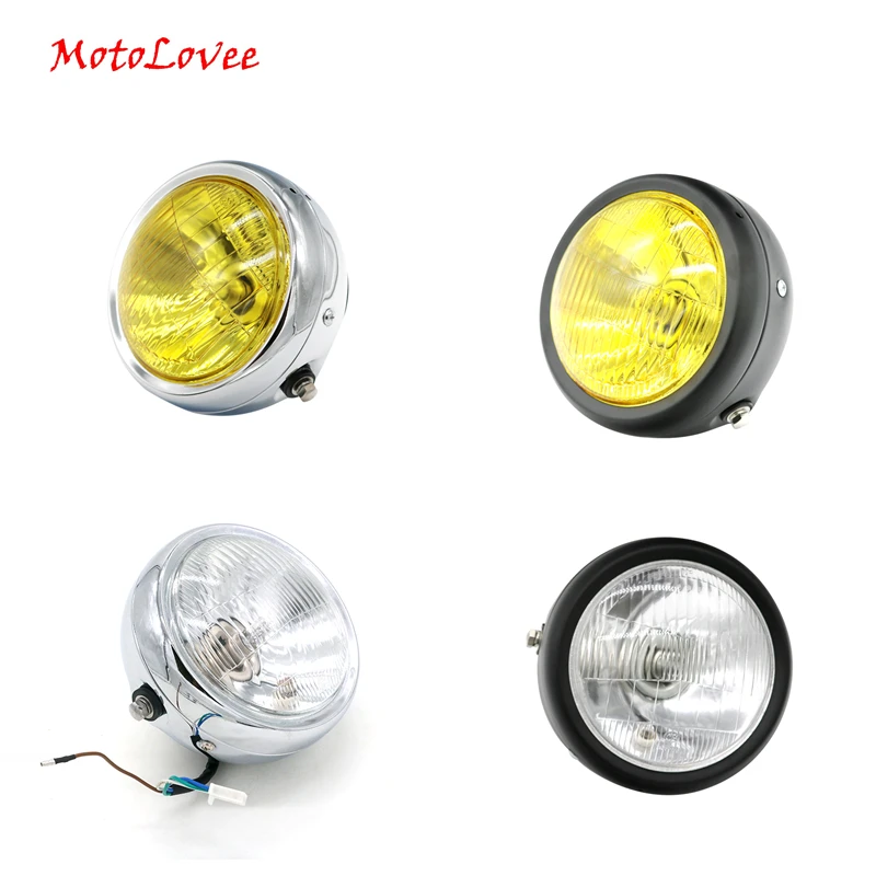 

MotoLovee Vintage Motorcycle Headlight Cafe Racer Head Light Decorative Lights Modified Motorbike Headlamp