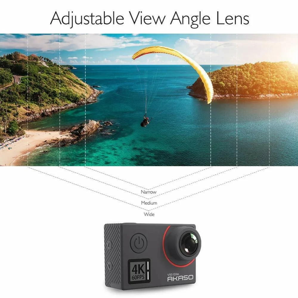 Экшн камера Akaso V50 Elite 4K/60fps 20 МП Ultra HD 4K Wi Fi сенсорный экран голосовое управление EIS