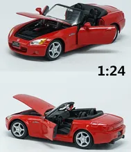 1:24 alloy pull back model car,high simulation Honda S2000,3 open the door,toy vehicles,free shipping