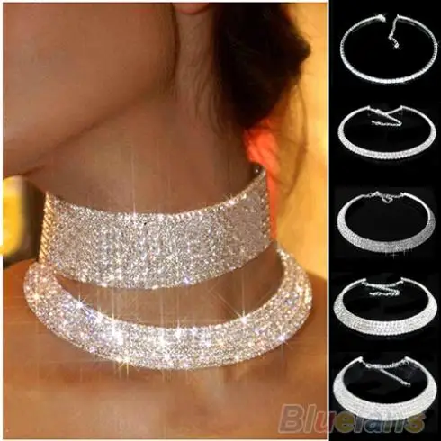 

Hot Women Crystal Rhinestone Collar Necklace Choker Necklaces Wedding Birthday Jewelry 01RB 4MZT 7FMC BDKD