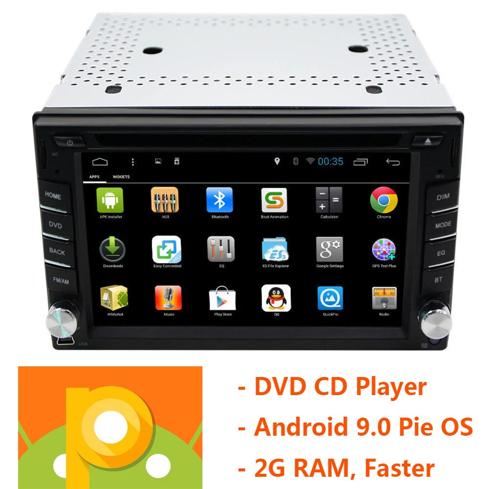 6," HD Android 9,0 автомагнитолы DVD CD MP5 видео плеер 2Din AM FM Авторадио 2G ram TF SD gps Wifi Bluetooth 45