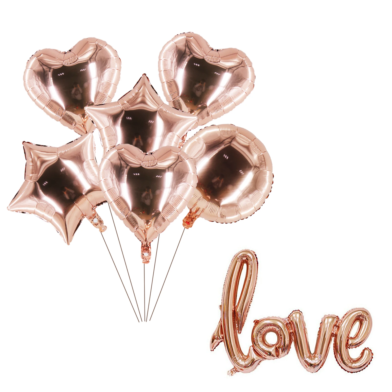 

1pcs Rose Gold Heart Shape Foil Helium Balloons Love Wedding Birthday Party DIY Decoration 18 inch Balaos Baby Shower Globos