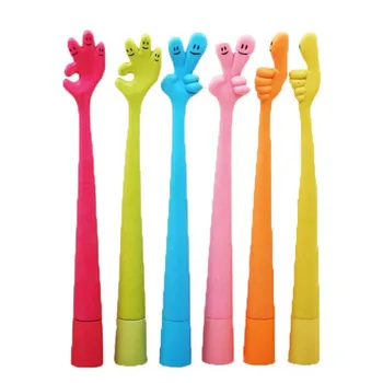 

6pcs creative stationery cute cartoon free curved pen finger pen