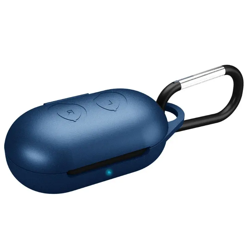 Раскладушка открывающийся анти-шок гибкий силиконовый защитный чехол полное покрытие для samsung Galaxy Buds спортивные Bluetooth наушники - Цвет: Синий