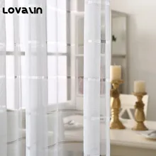 

Lovalin White Perspective Tulle Curtain Simple Style Window Screen Sheer Doors Curtain For Living Room Bedroom cortina para sala