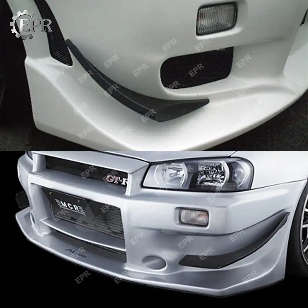 For Nissan Skyline R34 Gtr Z Tune Carbon Fiber Front Bumper Canard 2 Pcs Bumpers Aliexpress