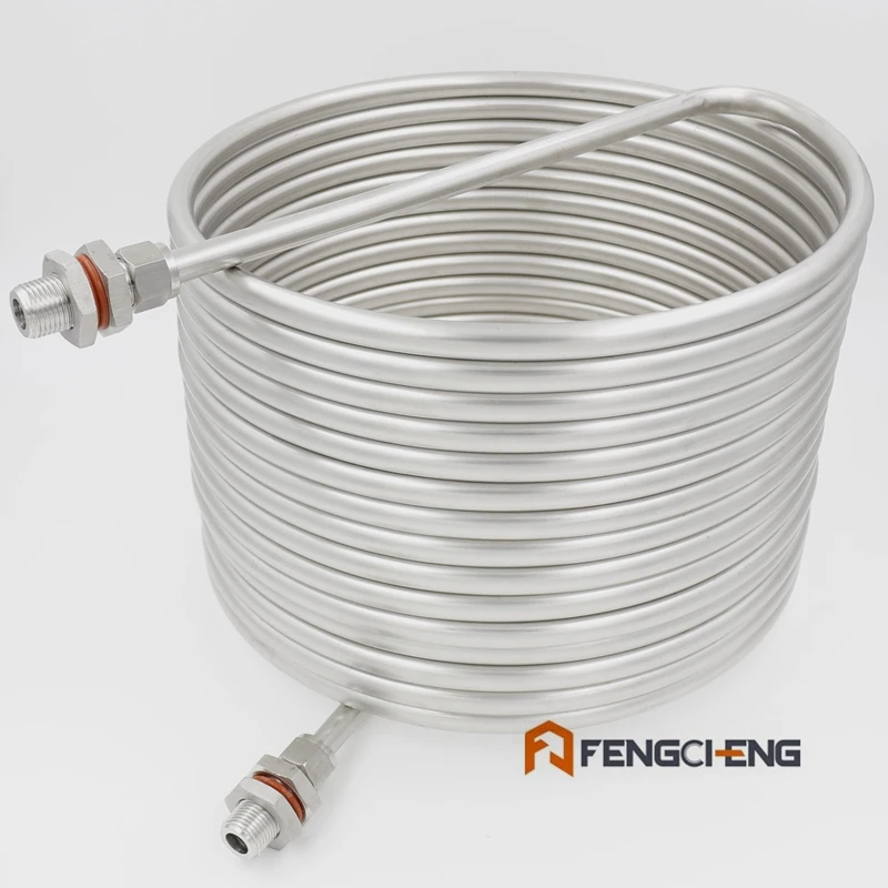 Weldlss Hot Liquor Tank Wort Chiller, 50' Immersion Wort Chiller, 1/2