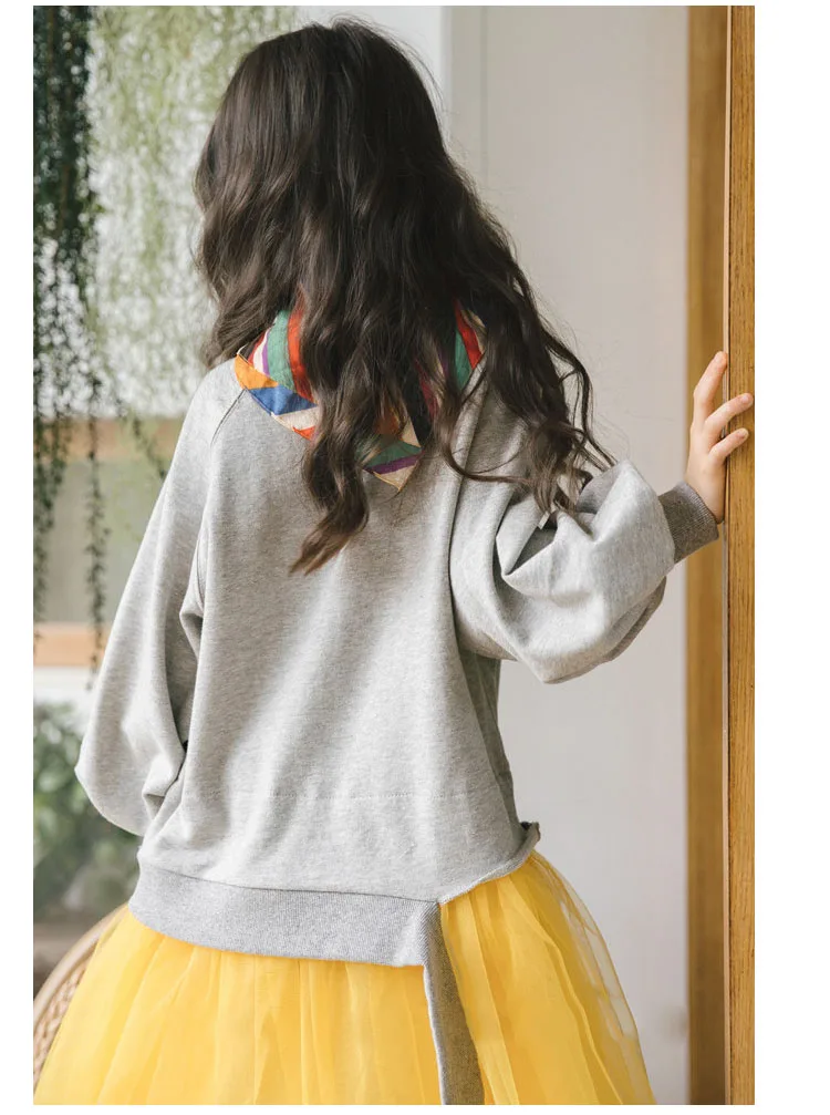 long mesh patchwork hoodies fashionable dresses for girls autumn kids straight dress baby girls winter teenagers dress clothing (4)