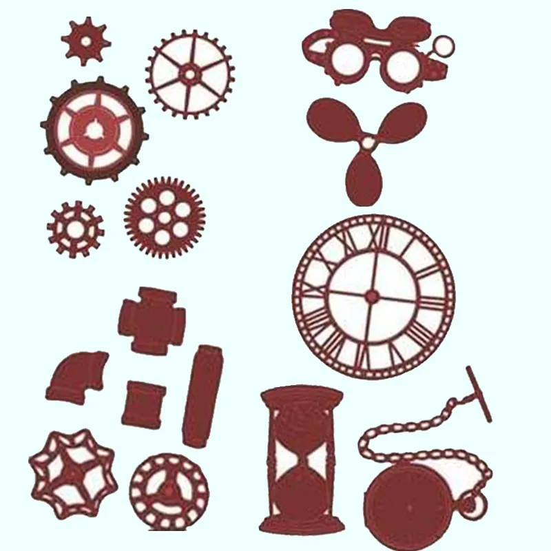 

Rotate Gear Sand Clock Watch Tools Metal Cutting Dies Stencils For DIY Scrapbooking Decorative Embossing Cards Handcraft Die Cut