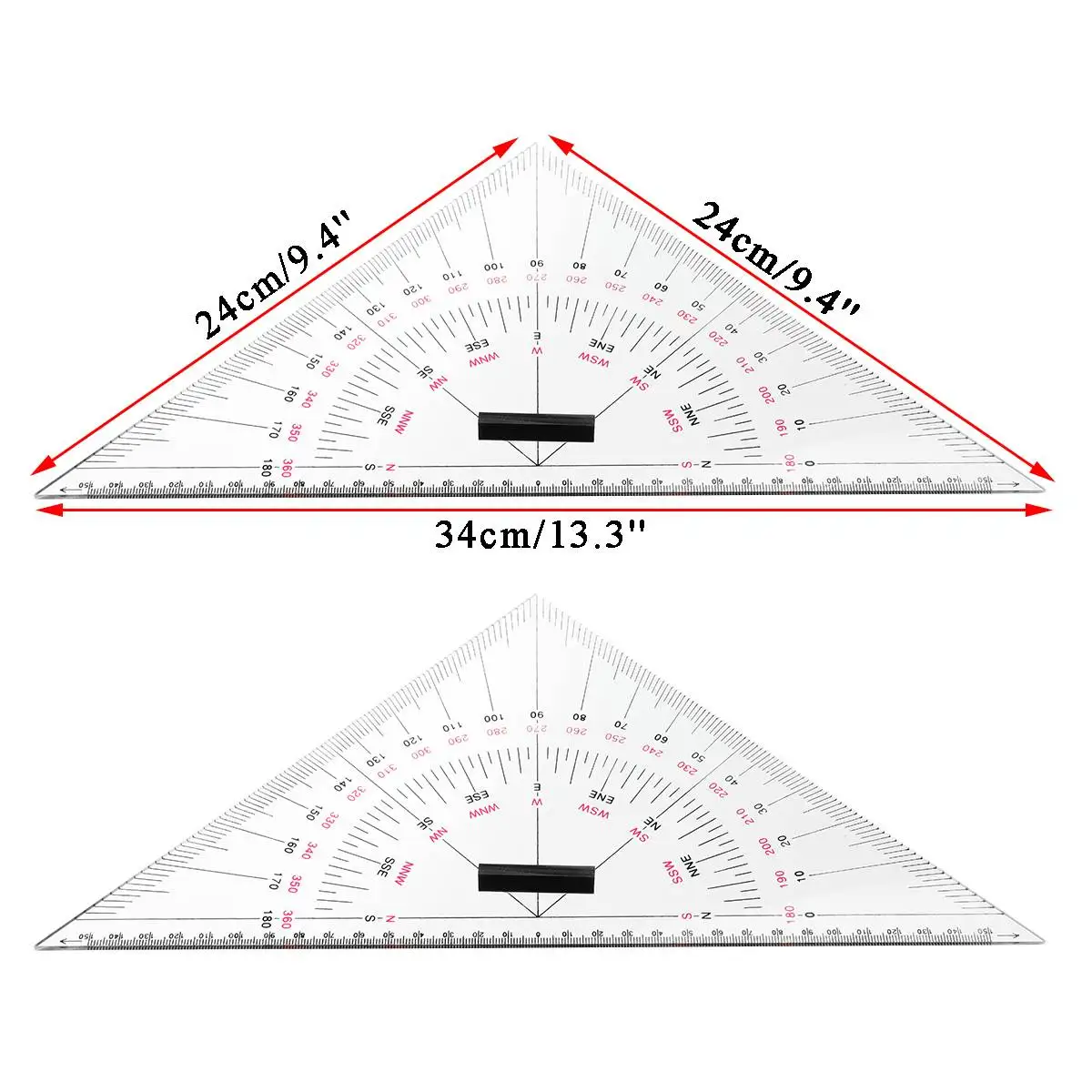 2 шт 300 мм навигационный треугольный транспортир+ 1 шт 168 мм навигационная диаграмма разделитель измерительные инструменты подходит для морской навигации