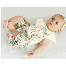 Летний комплект одежды для маленьких девочек, милая Повседневная футболка+ штаны с цветочным принтом+ головной убор, Детский костюм, одежда для малышей