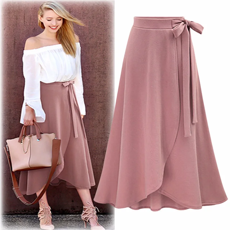 M 6XL Plus Size Casual Women Skirts 2018 Spring Autumn Fashion Empire