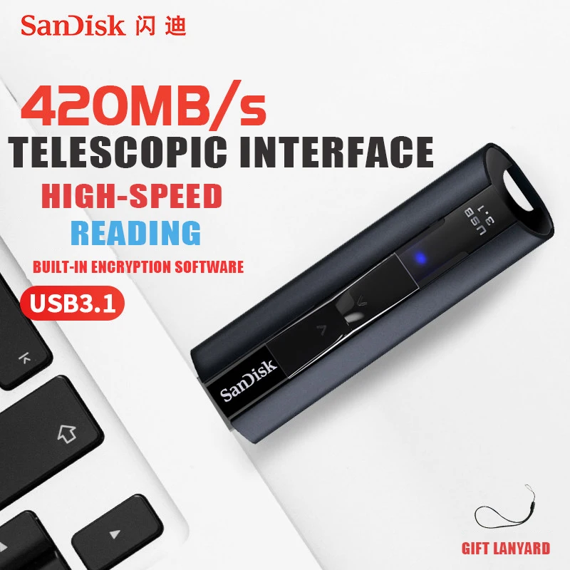 USB флеш накопитель SanDisk SDCZ880 Extreme PRO 128 ГБ 3 1 256 ГБ|USB флэш-накопители| |