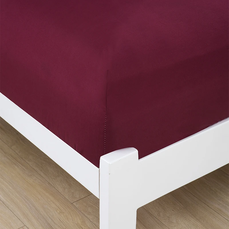  1pcs 100%Polyester Solid Fitted Sheet Mattress Cover Four Corners With Elastic Band Bed Sheet 58