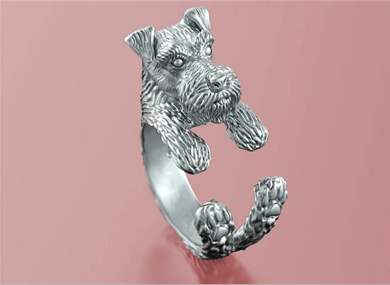 Женское миниатюрное кольцо для домашних животных в стиле ретро|dog ring|schnauzer ringminiature