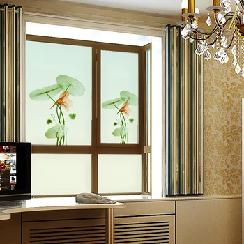 

Pure small fresh glass stickers light opaque matte paper window stickers bedroom decoration self adhesive window stickers