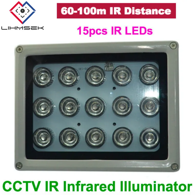 

Lihmsek 15pcs high power IR Infrared LEDs illuminator assistant light 850nm for LPR ANPR Camera DC12V CCTV Fill Light accessory