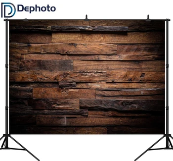 

DePhoto Dark Wood Backdrop Brown Vintage Computer-Printed Photography Background Studio Photo Booth Props