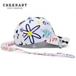 Cheerart хип хоп кепки плоский козырек Защита от солнца Bigbang граффити козырек с печатью 2018 Wo для мужчин s и белый