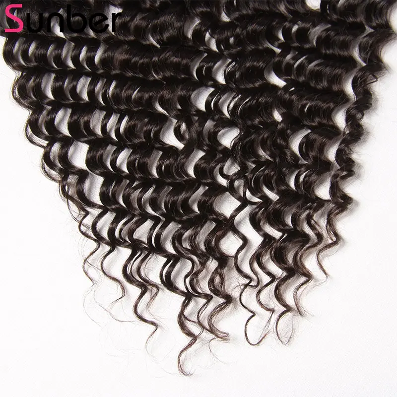 Sunber Hair Brazilian Deep Wave 10-20 Inch Free Part 13x4 Lace Frontal Remy Human Hair Extension Free Shipping
