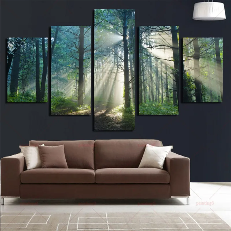 Forests Wall Decora For Living Room Home Office Artwork 5 Panels Forests Wall Decora For Living Room