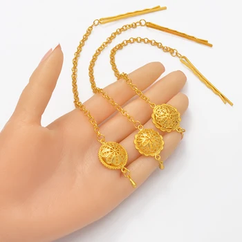 Alternative view of African Ethiopian Head Chain Gold Color Hair Piece Jewelry Forehead Chain Habesha Eritrea