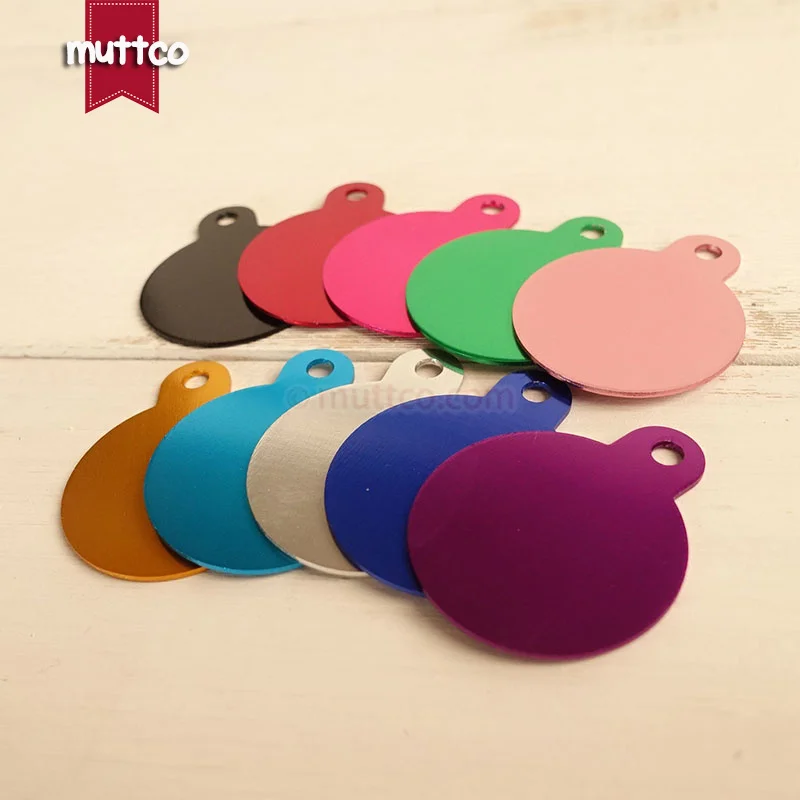 

20pcs/lot blank metal dog cat name mobile number tag Engraved customs pet id tag round dog id tag 10 colors DIT-024