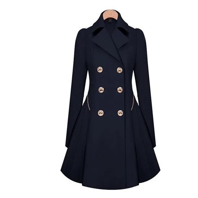 new style women's double breasted military jacket slim coat short