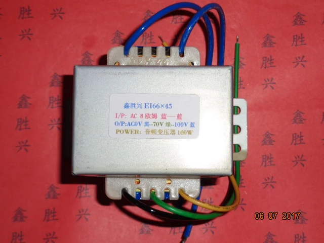 us $43 03 0 70v 100v transformer 8ohms input 100va ei66*45 audio amplifier public address audio output transformer in transformers from home low frequency transformer