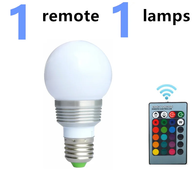 3 Вт Точечный светильник, 16 цветов, меняющий светильник, свеча, лампа B22, E27, E14, светодиодный светильник, AC85-265V светодиодный светильник, ИК-пульт дистанционного управления для дискотеки, DJ, вечерние - Испускаемый цвет: 1 remote and 1 lamp