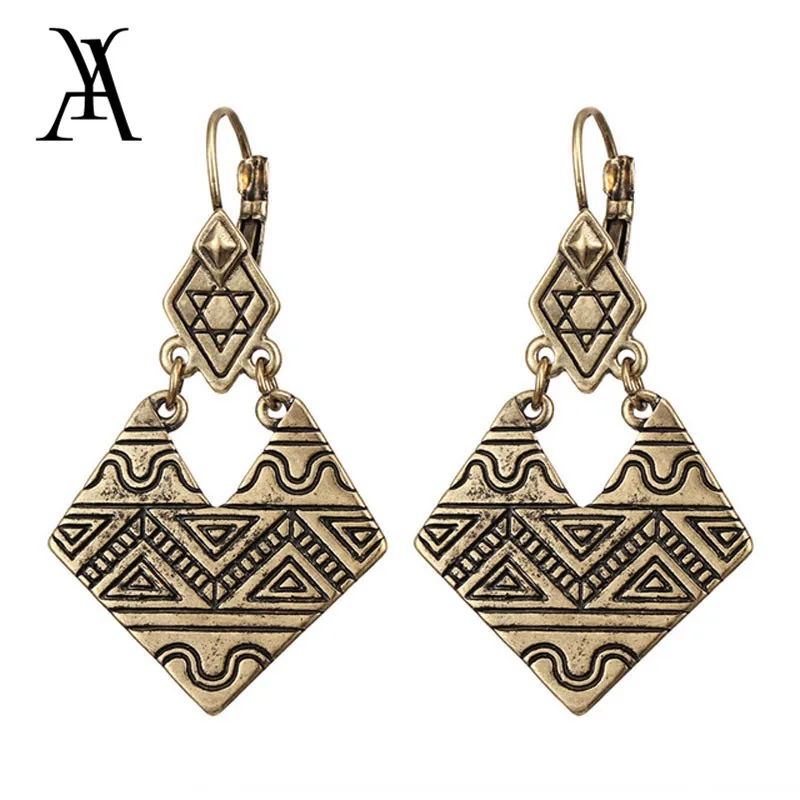 

Vintage Geometric Dangle Earrings For Women Retro Gold Silver Color Bohemian Statement Earring Party Jewelry Accessories Gift