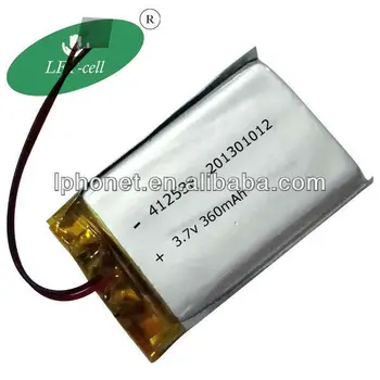 

3.7V 360mAh Li-po rechargeable battery pack for mp3 player