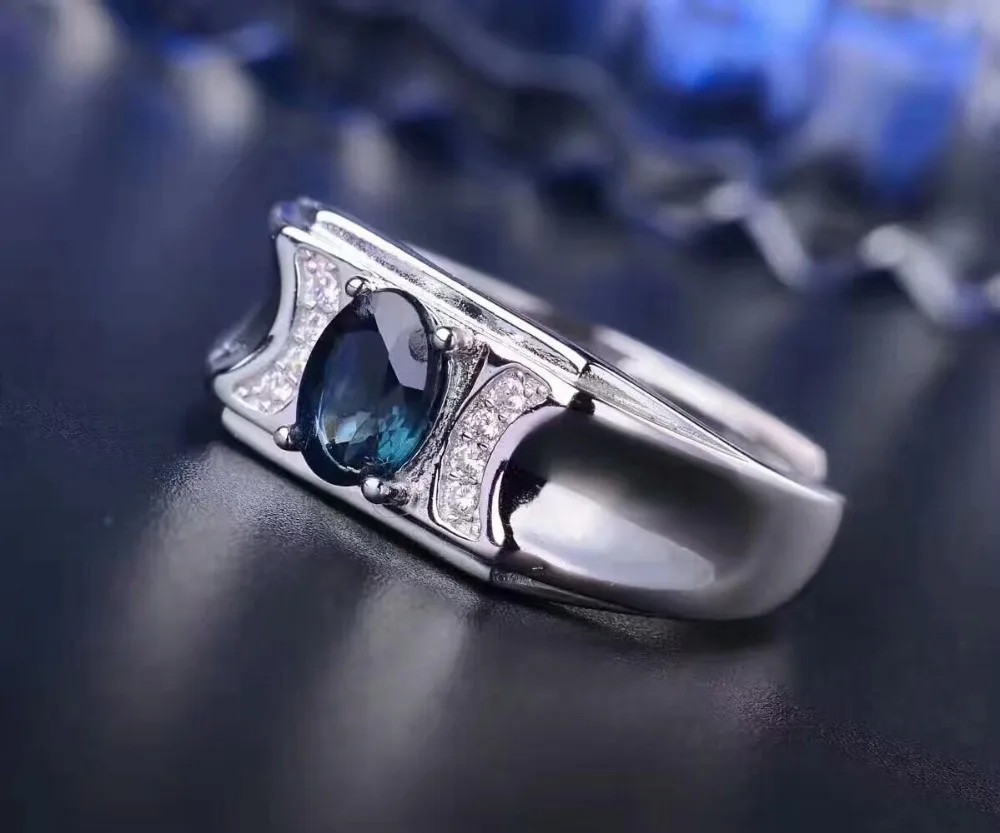 KJJEAXCMY Fine jewelry 925 pure silver inlaid Sapphire Rings for men and women