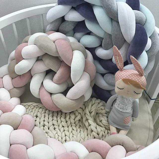 $US $35.49  Four-color Baby Knot Bed 2.2M Baby Handmade Nodic Knot Newborn Bed Bumper Tour De Lit Bebe Tresse B