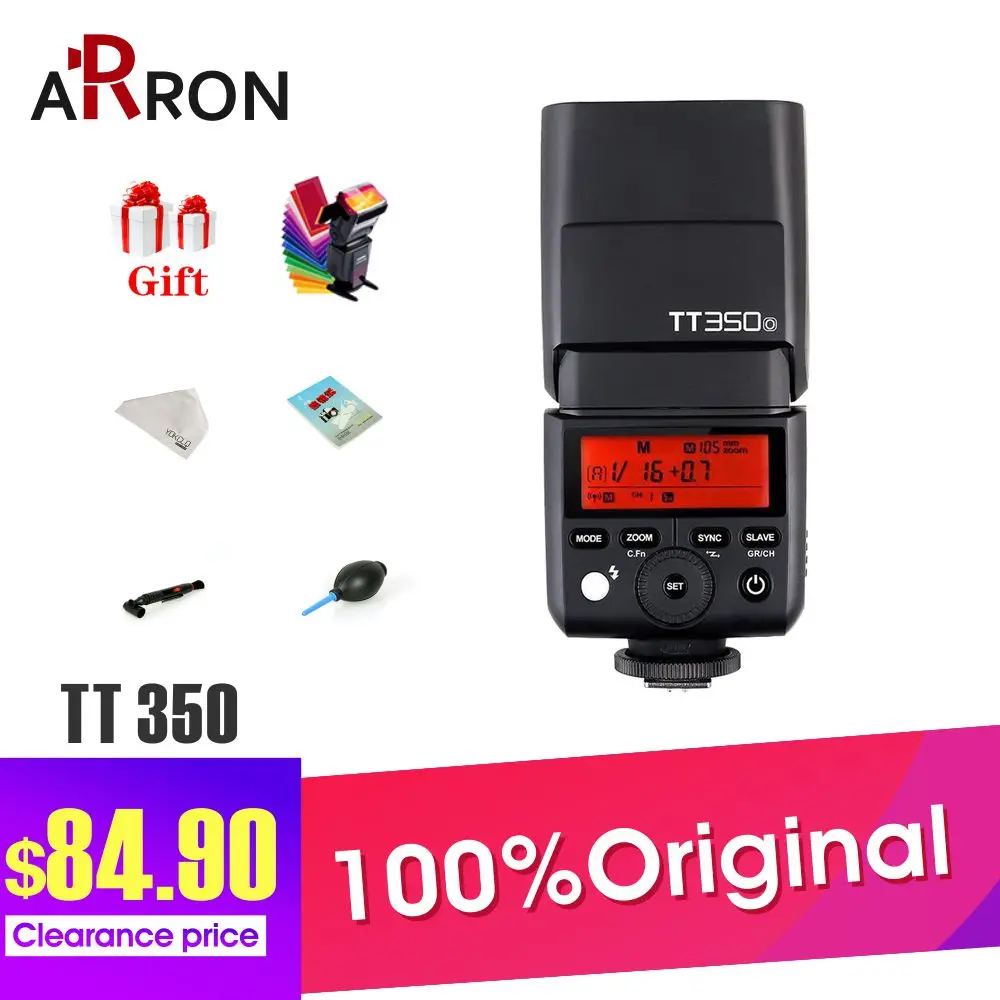 

Godox TT350 Mini Speedlite 2.4G HSS 1/8000s TTL HSS GN36 for Canon Nikon Sony Olympus Fujifilm + Gifts