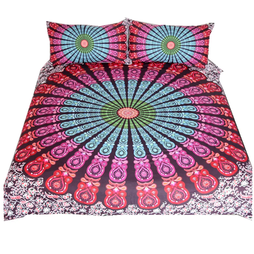India 3D Mandala Duvet Cover With Pillowcase Bohemian Print Bedding Set