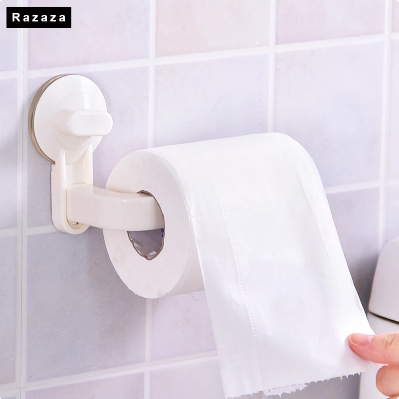 Vacuum Suction Cup Bathroom Roll Paper Holder towel organizer shelf