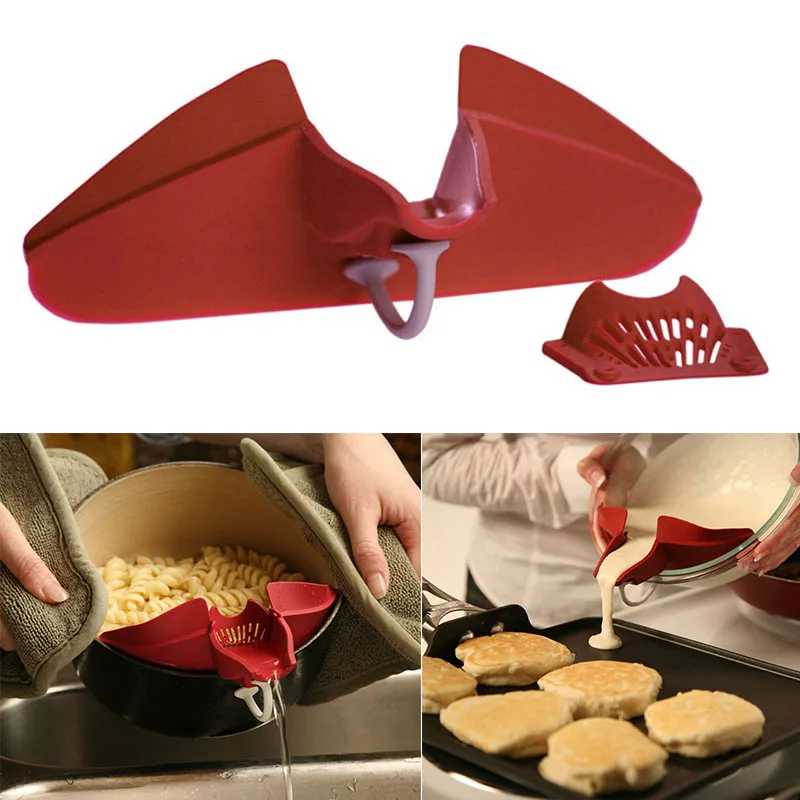 JX-LCLYL Silicone Kitchen Gadget Rice Wash Sieve Liquid Funnel Water Deflector Tool