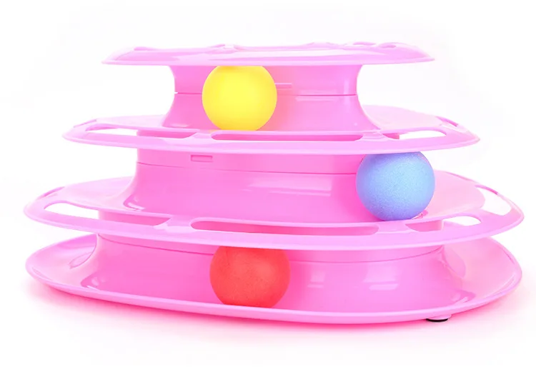 Creative Pet Cat Toys Interactive Toy Pet Training Plate Trilaminar Crazy Ball Disk Play Activity Game Triple Play Cat Toy Balls