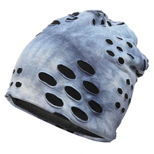 3 цвета унисекс отверстия дизайн теплый флис для походов велосипедные шапочки Осень Зима вязаные шапки воротник шарф-маска на лицо повседневные Бархатные шапочки