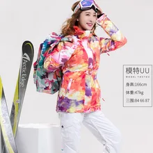 Женский Водонепроницаемый 10K костюм для сноубординга, женская уличная спортивная одежда для верховой езды, альпинизма, лыжный костюм, красная Лыжная куртка и белые лыжные штаны