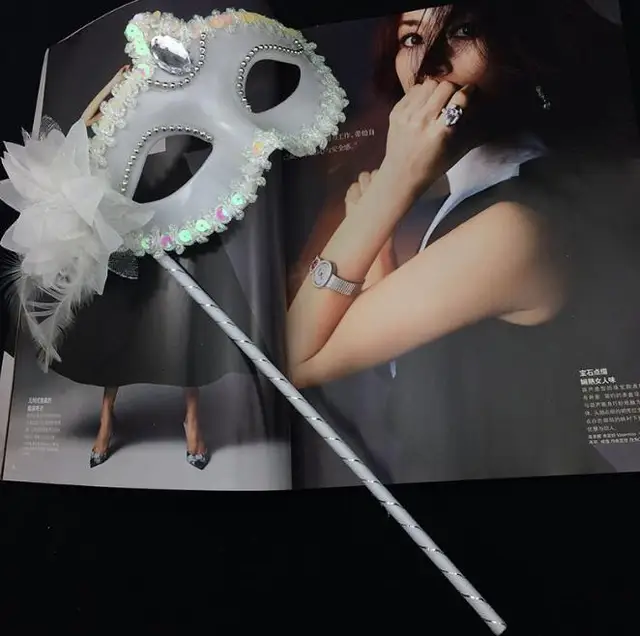 masquerade ball eye mask on stick venetian party fancy dress carnival halloween eyemask gold silver