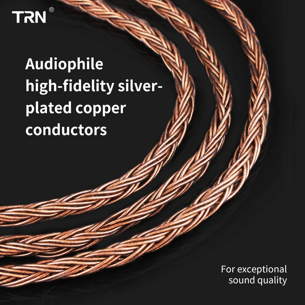 TRN новые наушники T2 HIFI 16 ядер посеребренный кабель 0 75 мм 78 MMCX для ZSA ZS10 ZSR V80 V10 V20 V60