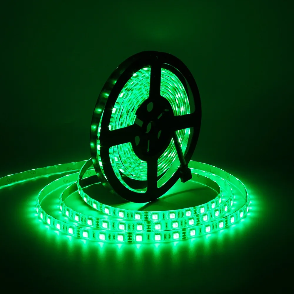 5050 SMD RGB LED Strip Light Kit 5M 60LEDsm DC 12V Waterproof IP65 Lamp Band with IR Remote Controller Power Adapter US EU Plug (15)