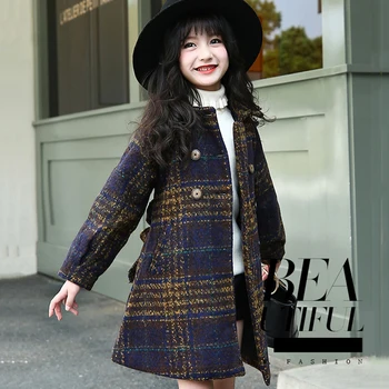 

Winter Jackets For Girls Plaid Thick Woolen Coats For Girls Autumn Child Girls Jacket Teenage Girls Clothing For 6 8 10 12 Years