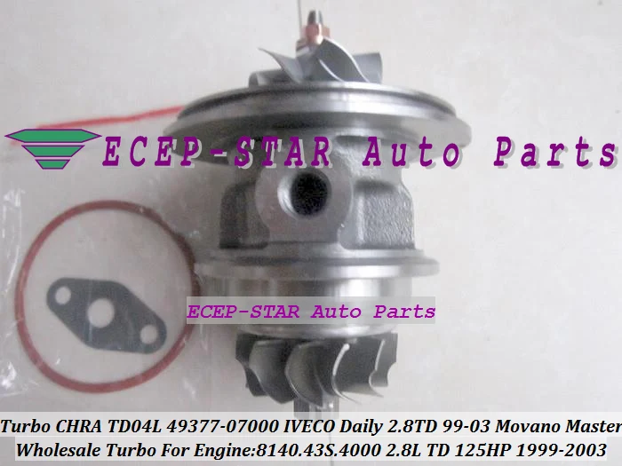 Turbo Cartridge CHRA TD04L 49377-07000 500372214  Turbocharger For Movano Master IVECO Commercial Daily 2.8TD 1999-03 8140.43S.4000 2.8L 125HP (2)
