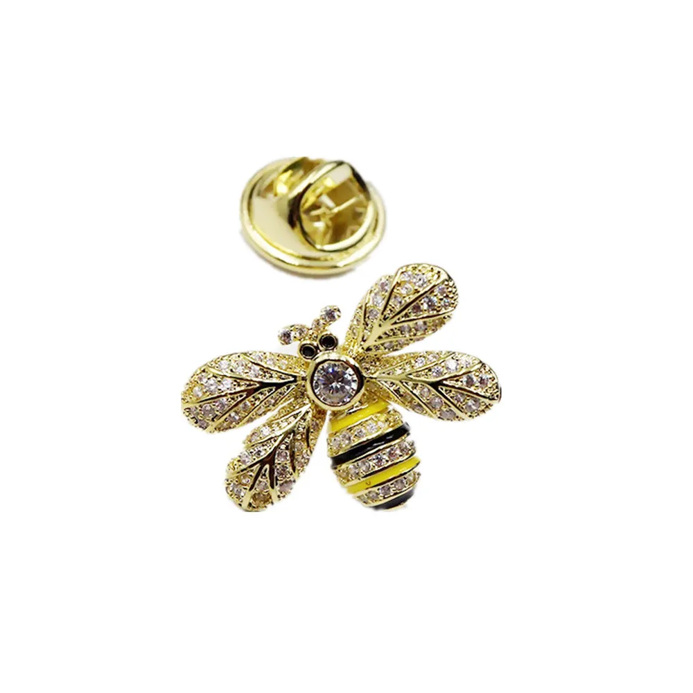 

New Vintage Cute Zircon Animal Bee Brooches Korean Women Men Shirt Enamel Collar Brooch Safety Scarf Hijab Pins Corsage